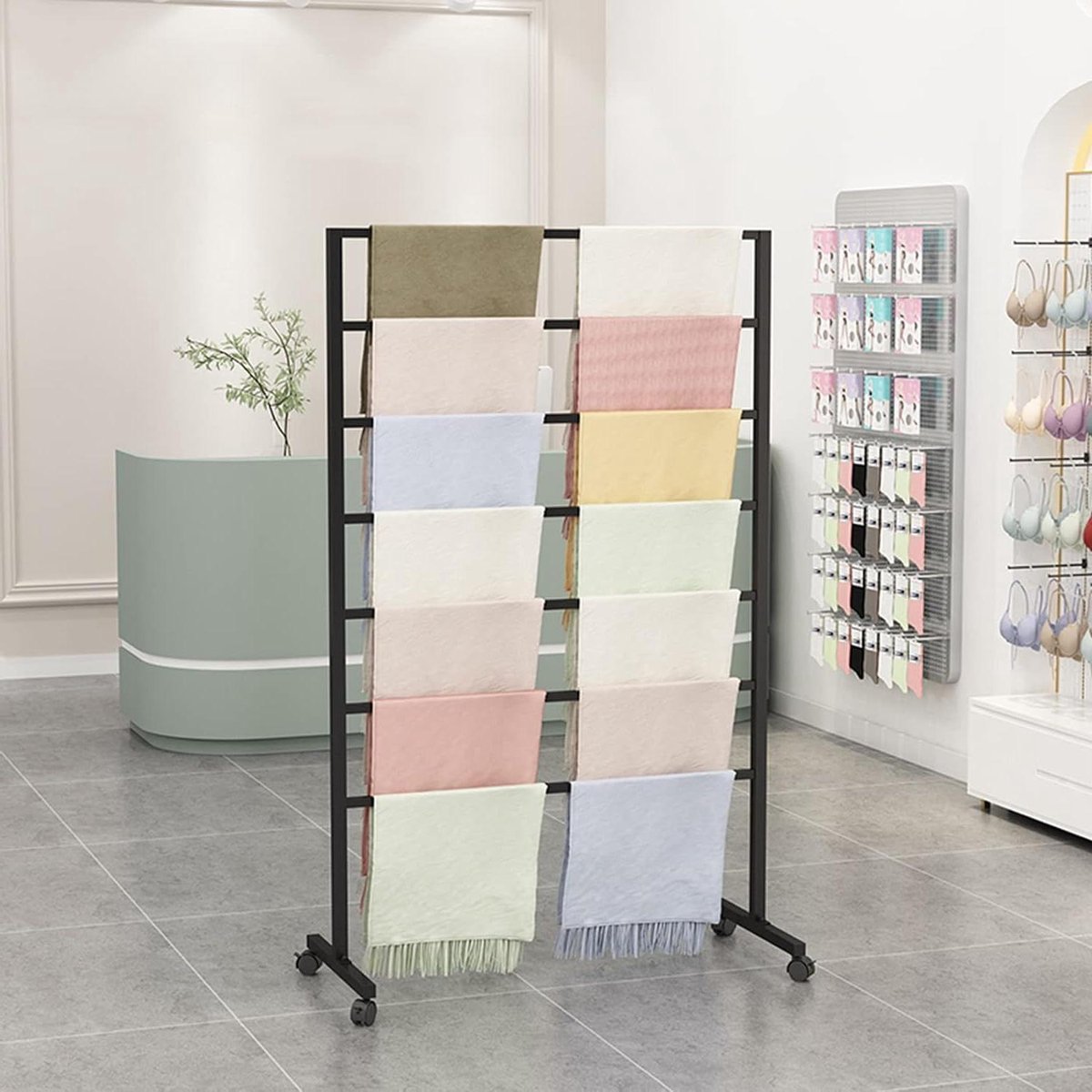 Metalen Sjaal Stand - Kledingrek Organizer - Kleding Opbergen - Met Wielen Draaibaar - Niet gespecificeerd - A