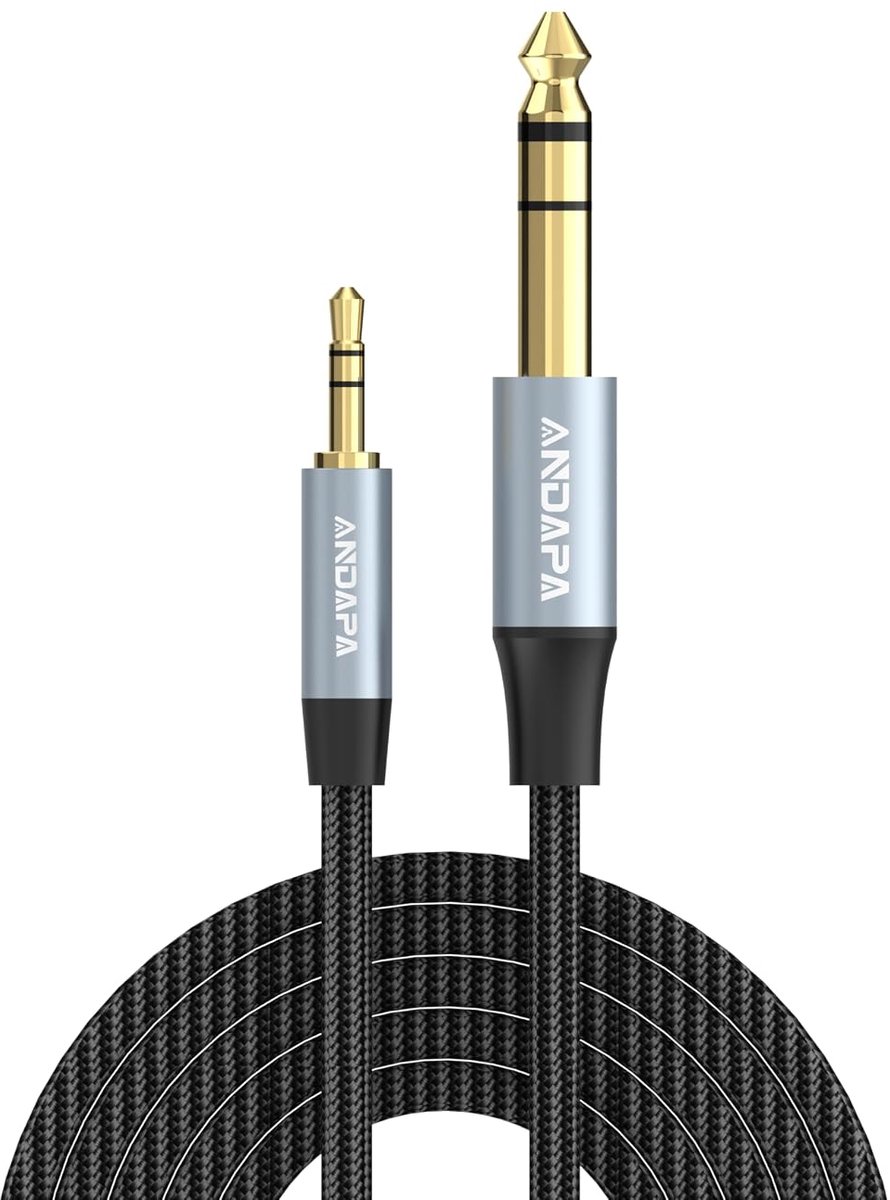 Audio kabel 3m - 0.3 cm naar 6.35mm - Tweeweg audio - Ideaal voor gitaren en versterkers - ShopVlot