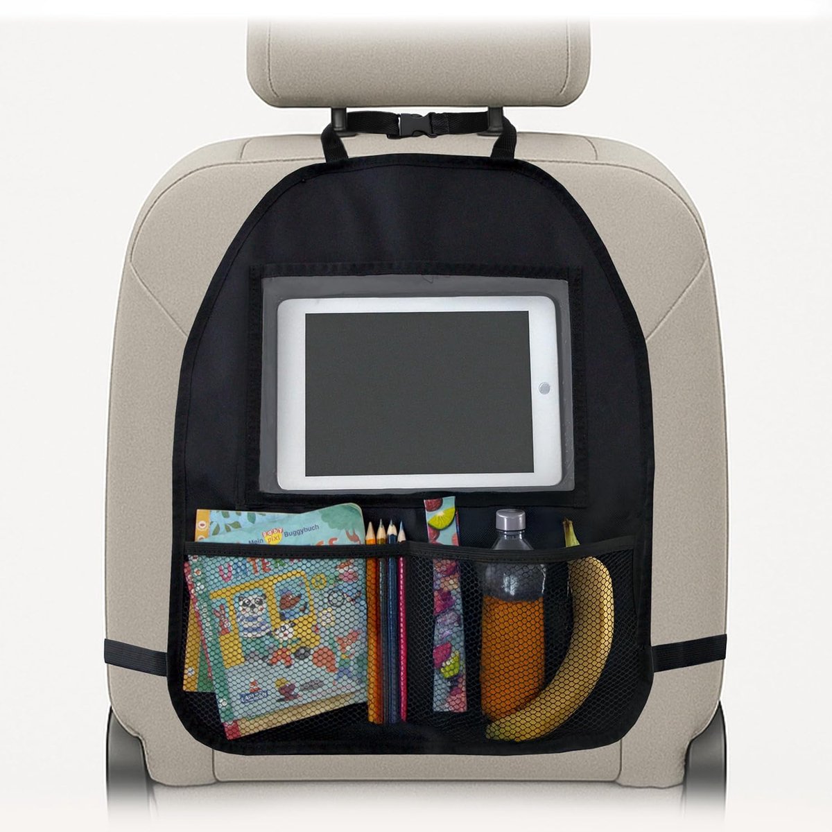 Auto organizer voor kinderen met tabletvak - universele rugleuningbeschermer - opbergruimte voor speelgoed - ShopVlot