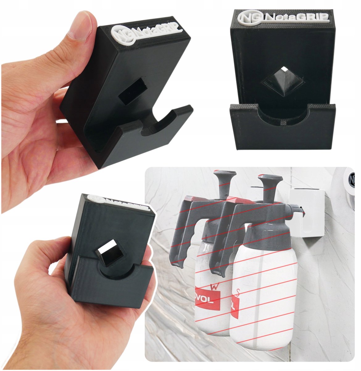 Magnetische spuitpistoolhouder voor autospuiterijen - Zwart