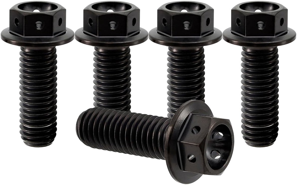 Titanium Bolts M8x15mm - Zwart GR5 Titanium - Hex Flenskop - Ideaal voor zware toepassingen - ShopVlot