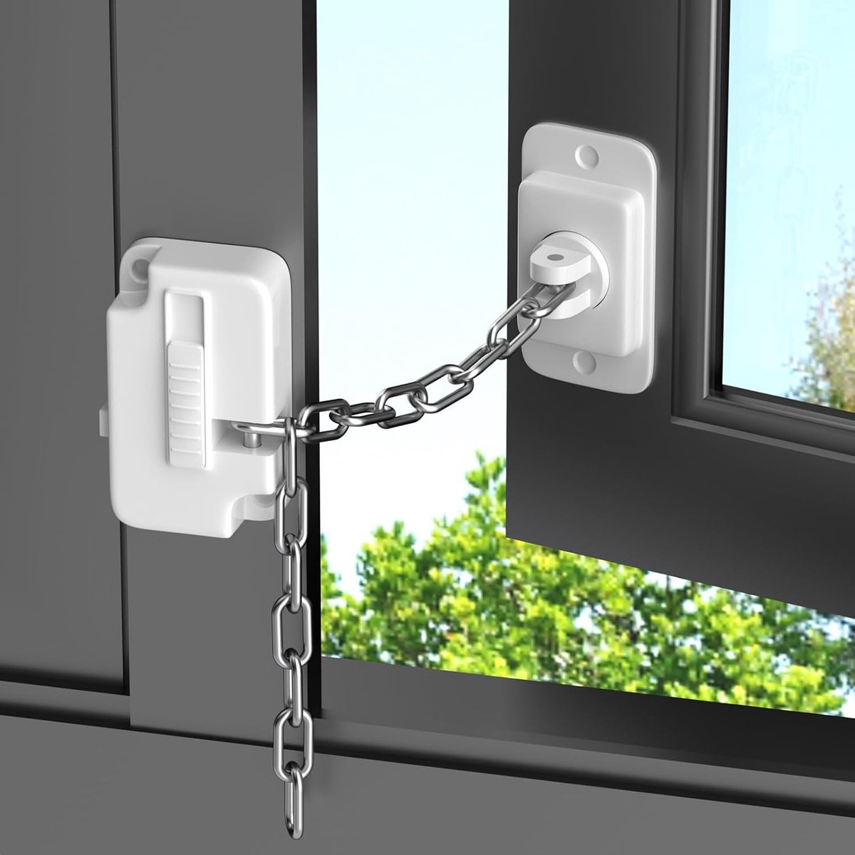 SnelShoppen - 4 Stuks Raamsloten Veiligheidsloten voor UPVC, Kinderen en Huisdieren, Zelfklevende Verstelbare Raamsloten Zonder Boren voor Metalen, Ho