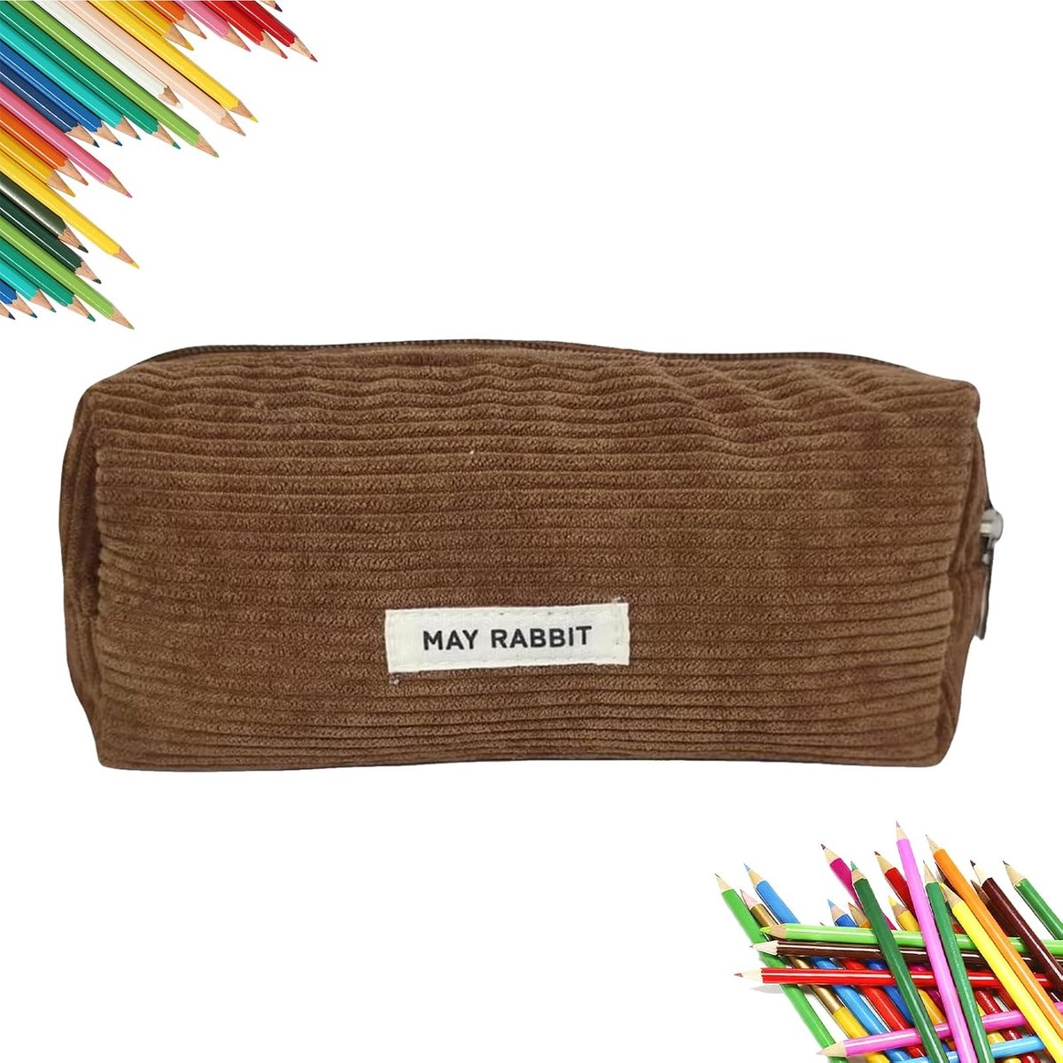 Pennentas grote capaciteit - bruin casual - voor school en kantoor - ideaal voor op reis - ShopVlot