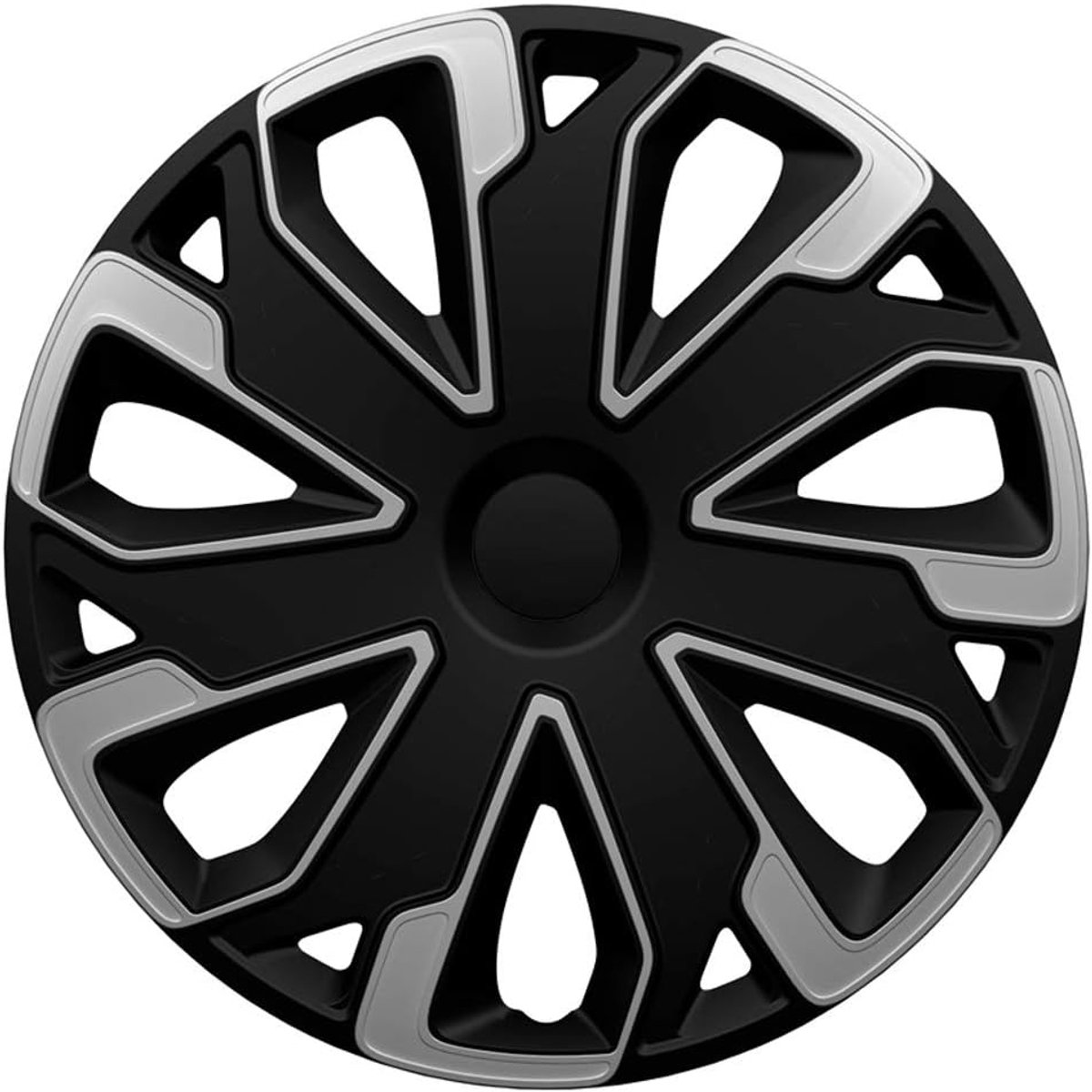 Wieldoppenset 14-inch - zilver/zwart - ABS kunststof - vernieuwt je auto - ShopVlot
