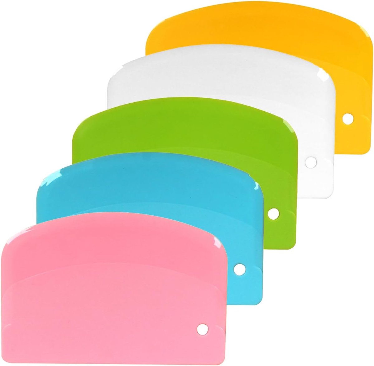 Deegschraper 5 stuks - Kunststof deegsnijder - 5,3x3,6 inch - Voor brooddeeg en taarten - ShopVlot