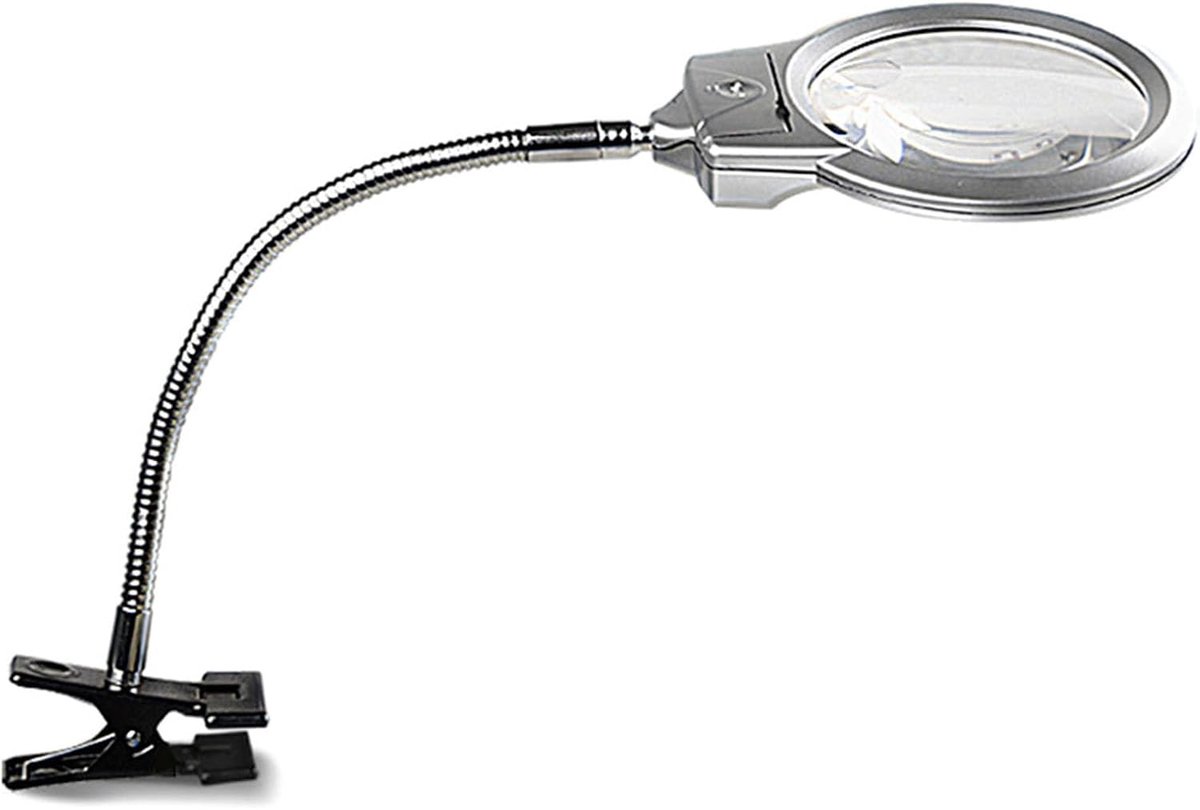 Vergrootglas met licht - Klem vergroter - Verstelbare metalen slang - Ideaal voor lezen en hobbys - ShopVlot