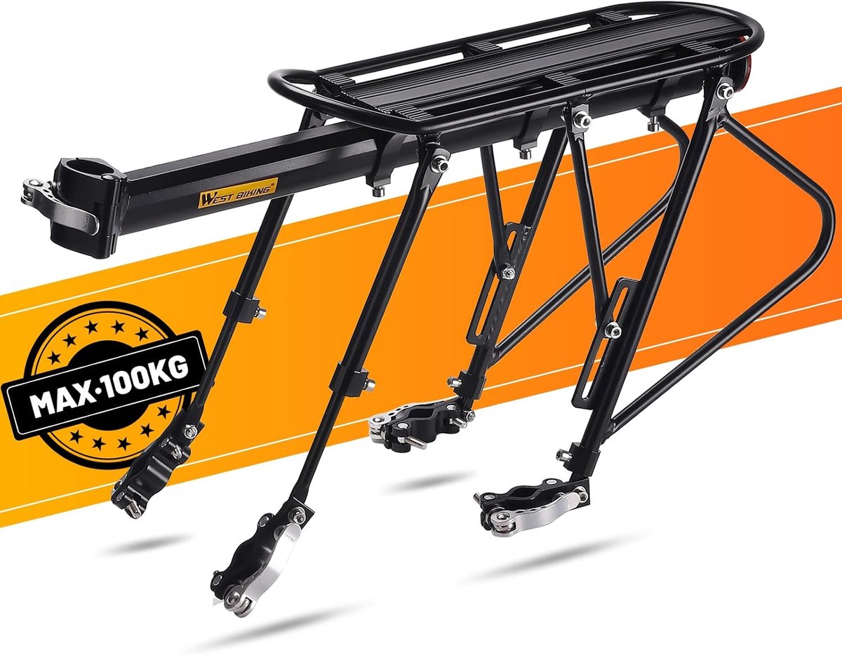 Fietsbagagedrager verstelbaar - aluminiumlegering - met reflector - max. 100 kg - ShopVlot