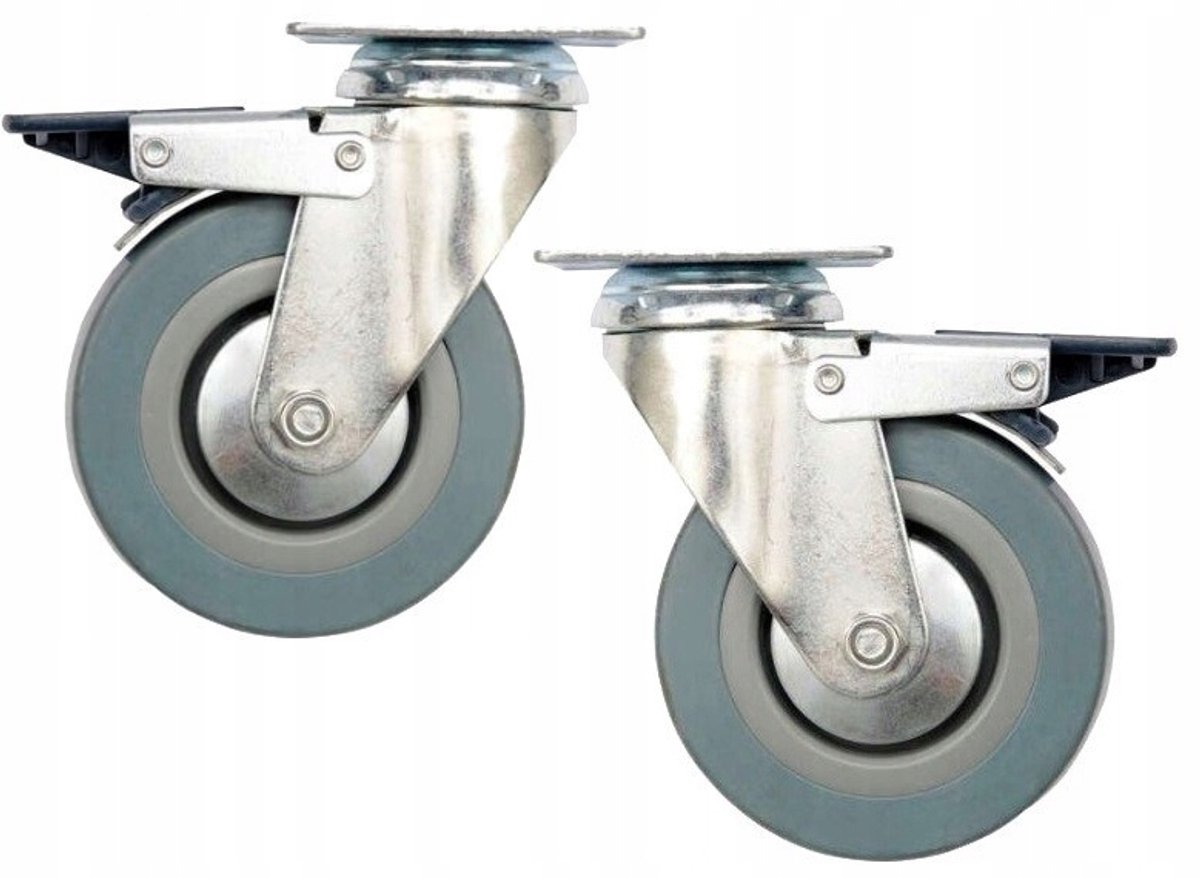 Zwenkbaar Wiel met Rem Fi 100 mm - 80 kg Belasting