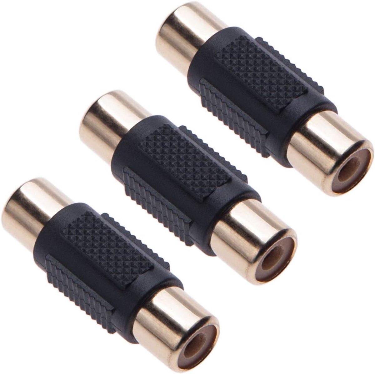 Phono Coupler Adapter Vrouwelijk-Vrouwelijk Connector Extension Geluidskabel Audio Adapter voor Draaitafel, Platenspeler, CD, MP3, DAC, Ontvanger, Versterker (3 stuks)