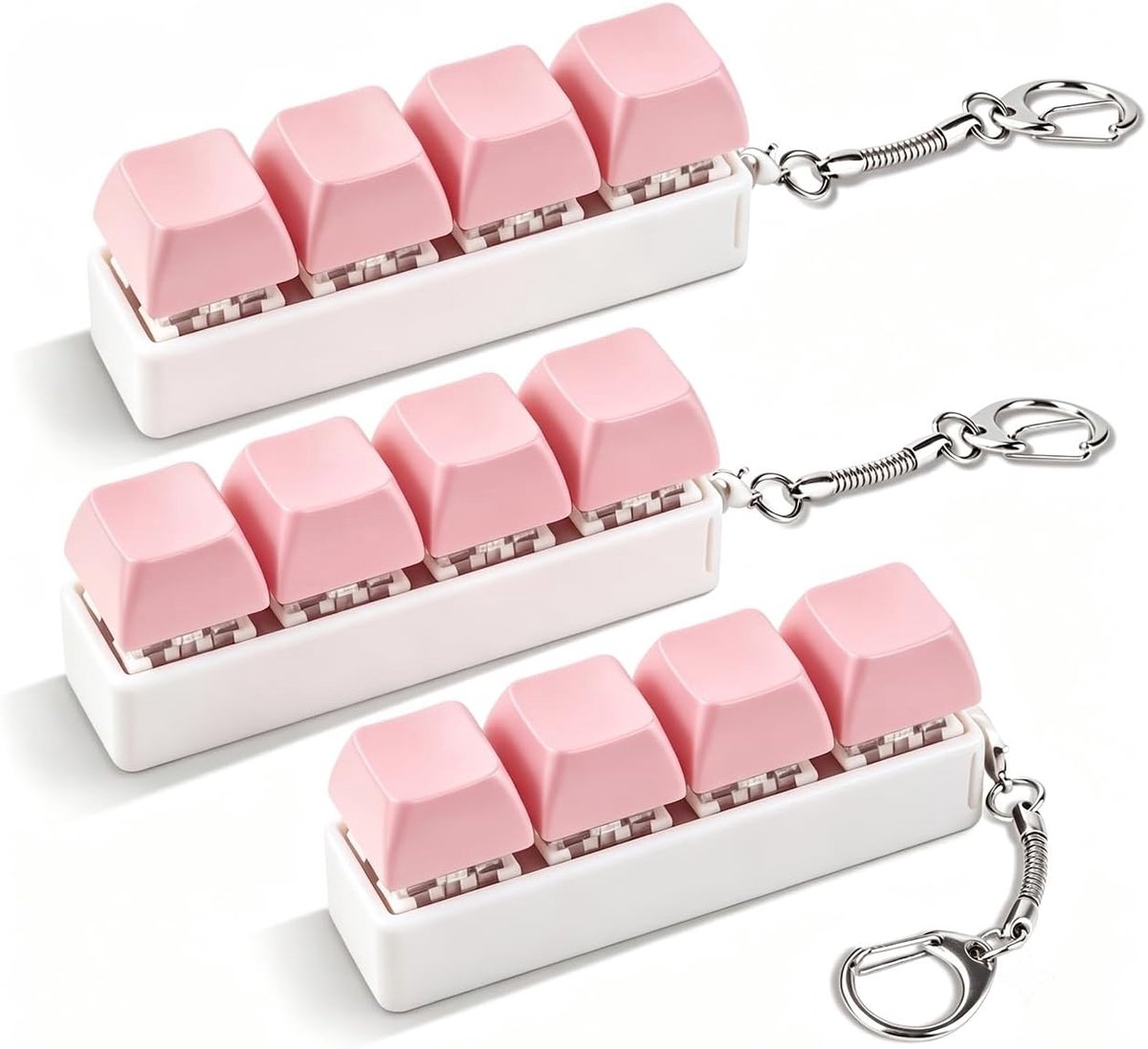 3 stuks toetsenbord fidget decompressie toetsenbord fidget clicker | Grappig toetsenbord fidget in 4 toetsen voor decompressie, tijdverbruik