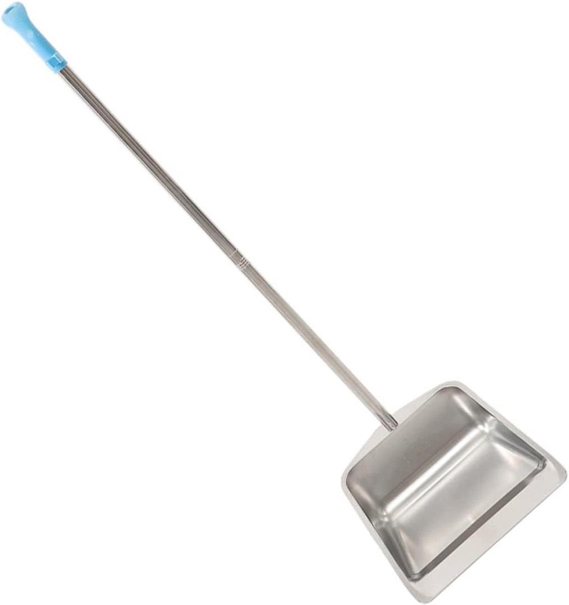 Stoffer Met Lange Steel - Veegblik Rechtopstaand - Efficiënt Schoonmaken - Geïntegreerd Ontwerp Zonder Opening - 89 cm - Zilver