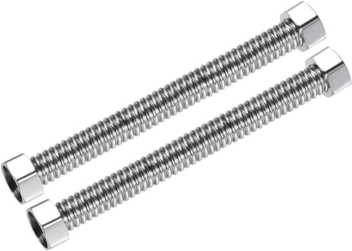 sourcing map 2st golfbuis roestvrij staal waterleiding G3/4 binnendraad aansluiting met sluitring 11,8 inch
