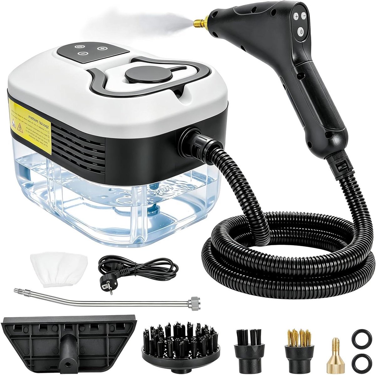 Stoomreiniger Handapparaat - Stoomreiniger Keuken Badkamer - Grondig Reinigen Huis - Snelle Opwarming 15 Sec - 12 L Watertank - Wit