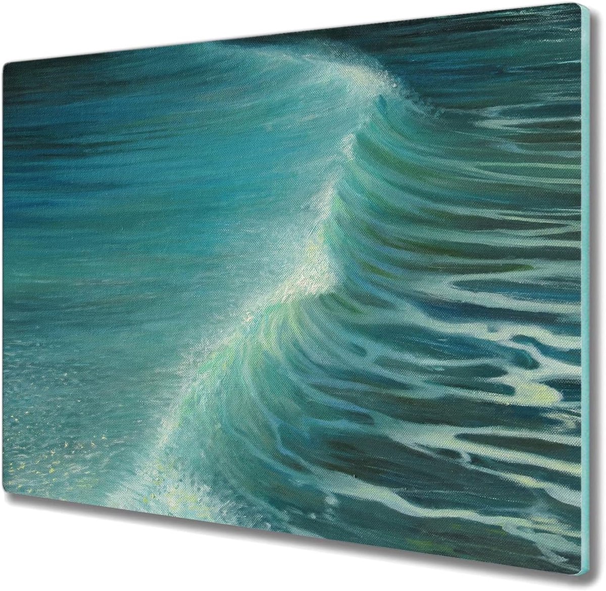 Glazen Snijplank 60x52cm Gehard Glas Kookplaatafdekking Fornuisafdekplaat Trancheerplank Keukenplank - Zeegolven
