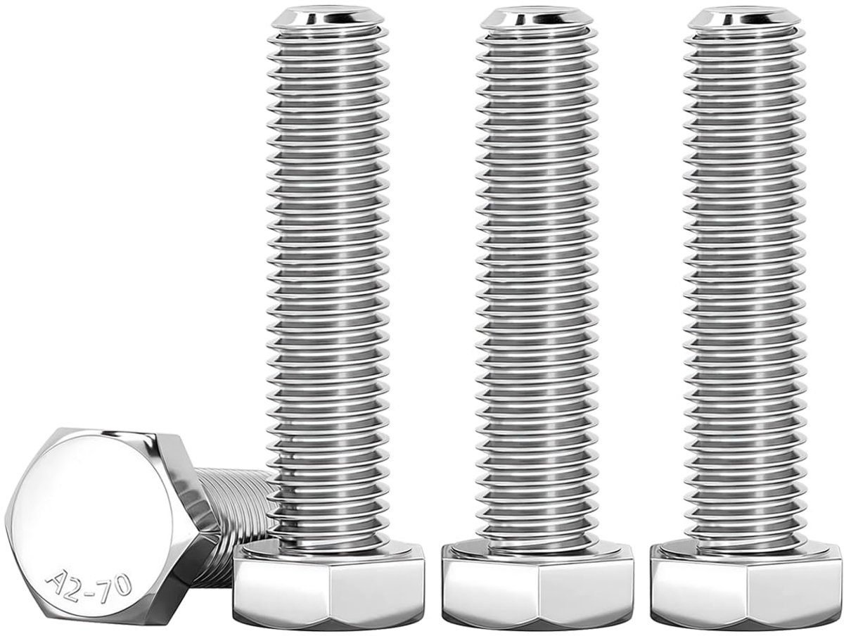 M6 x 50 mm zeskantkopschroeven, 20 stuks staal met hoge weerstand, metrische kop, geschikt voor metaal, bouw, auto, machines