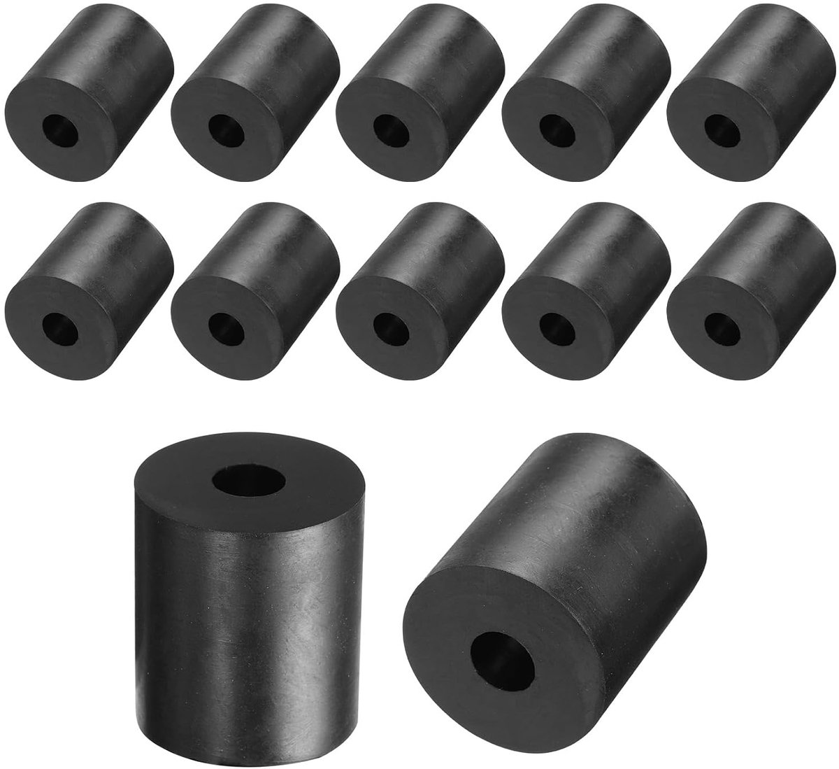 Rubberen spacer, 12 stuks, 30 mm buitendiameter, 10 mm binnendiameter, 35 mm hoogte, ronde anti-vibratiespacer, rubberen bussen, dikke rubberen schijven voor huis, auto-accessoires