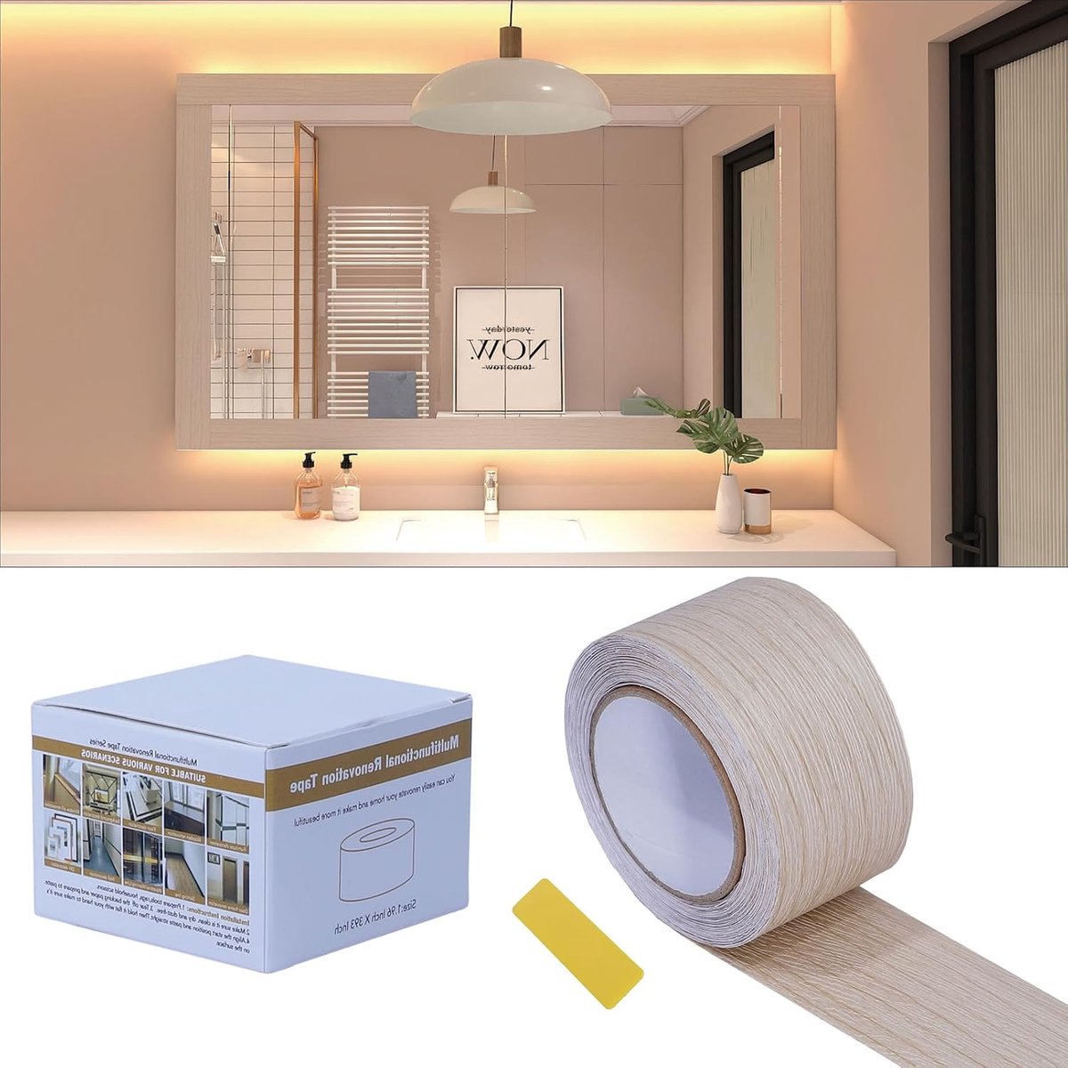 deurkozijn, reparatie van plinten, renovatie van meubels, afdekking van lelijkheid, reparatie van beschadigde houten deuren, deurkozijnen, vloerstickers 5 cm x 10 m