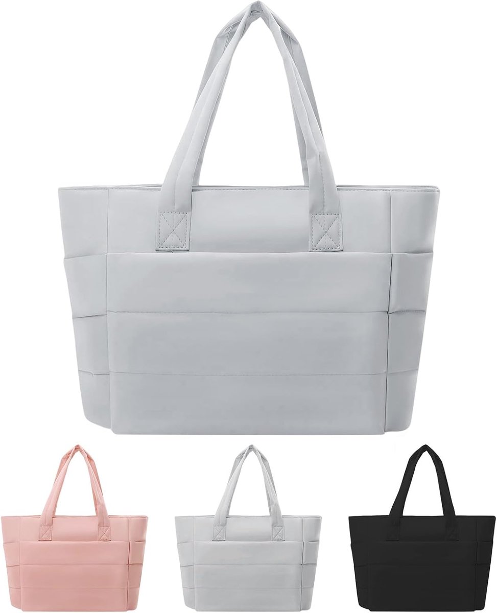 Handtas dames laptop tas lichtgewicht - puffer tote bag - met laptopcompartiment - perfect voor werk - SnelShoppen