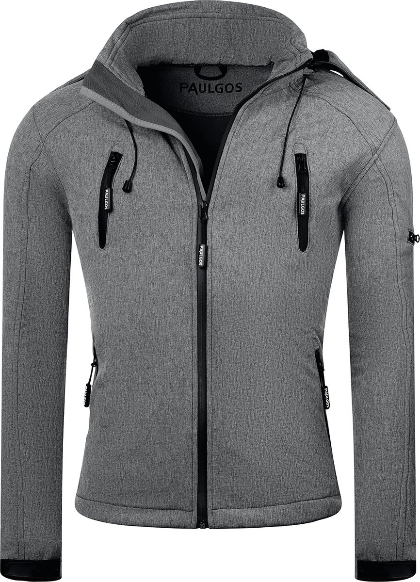 PAULGOS Softshelljas voor heren – Functionele outdoor- en vrijetijdsjas – Maten S–5XL