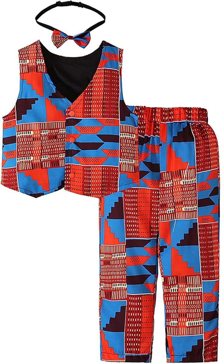 Baby meisjes en jongens outfitset 3-delig - Afrikaans print - comfortabel en stijlvol - SnelShoppen