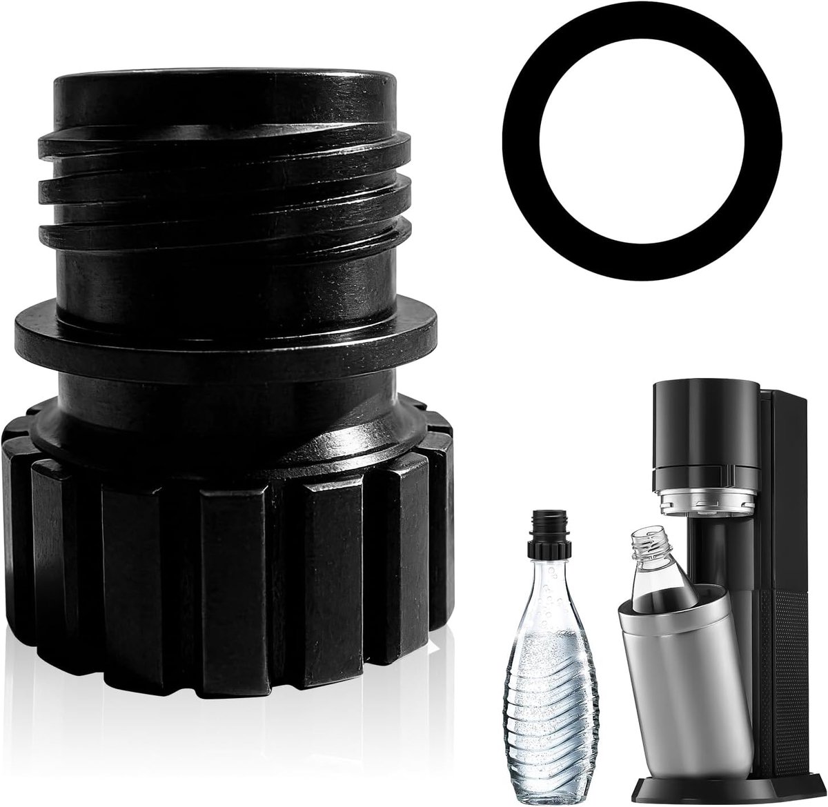 Glasflesadapter 0.7L - Snelle aansluiting - Terra deksel compatibel - Verminder afval - SnelShoppen