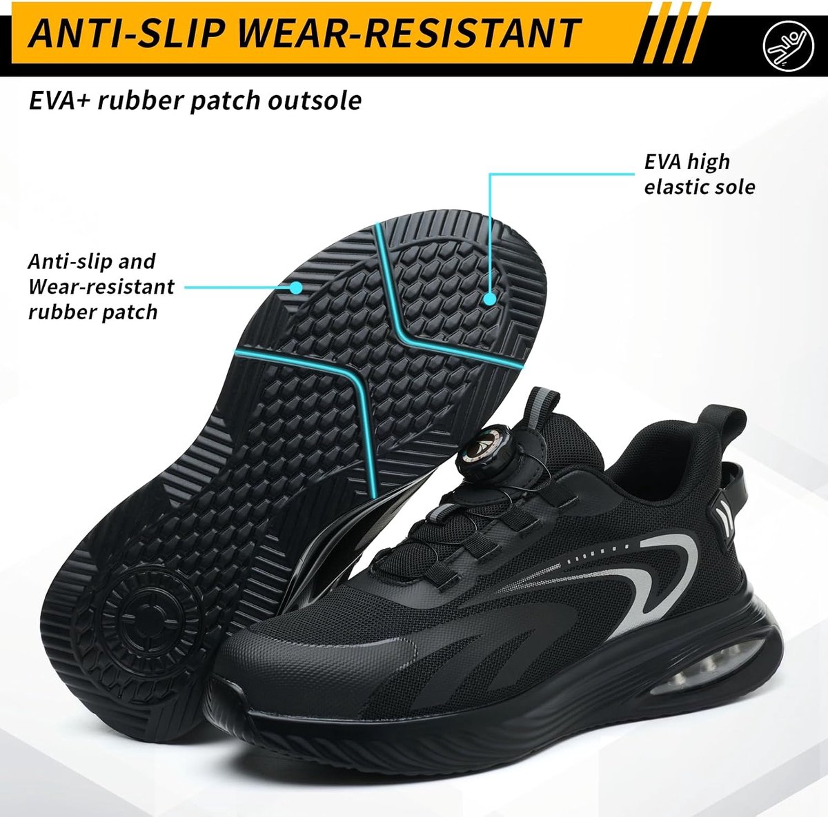 Veiligheidsschoenen EU 43 - Lichtgewicht en ademend - Sportief design - Ideaal voor werk - SnelShoppen