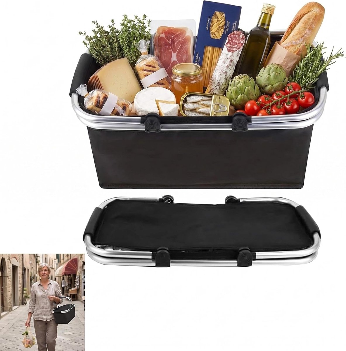 Vouwbare boodschappentas met koelfunctie - draagbare koelbox - comfort grip - ideaal voor picknick - SnelShoppen