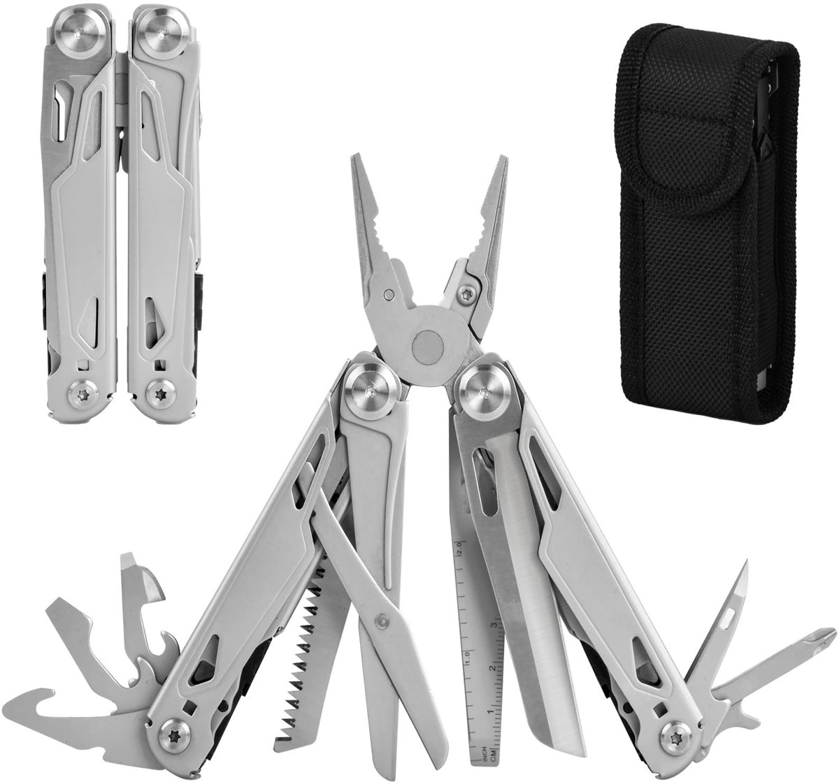 Multi Tool 17-in-1 - inklapbare tang - roestvrij staal - ideaal voor outdoor en camping - ShopVlot