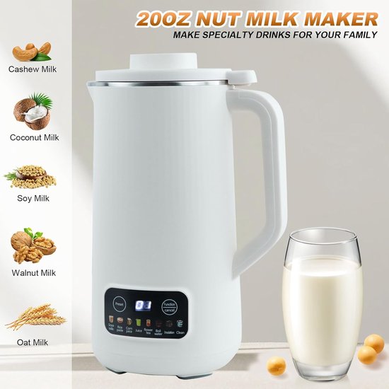 Sojamelk Machine 600ml - Oatmelk Machine met 10 Messen - Zelfreinigend en Warmhoudfunctie - SnelShoppen — afbeelding 3