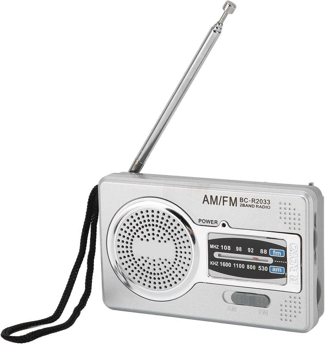 Draagbare Radio - AM FM Transistor - Muziek Luisteren - Werkt op Batterijen - Compact Formaat - Zwart