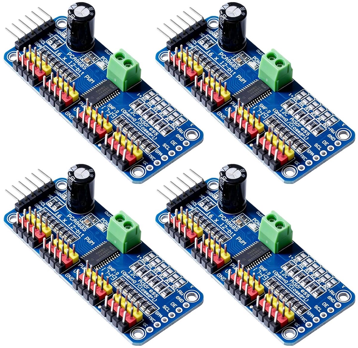 PWM servo motordriver 16-kanaals I2C-module - 12-bits PWM-controller - robotica-besturingsmodule - SnelShoppen