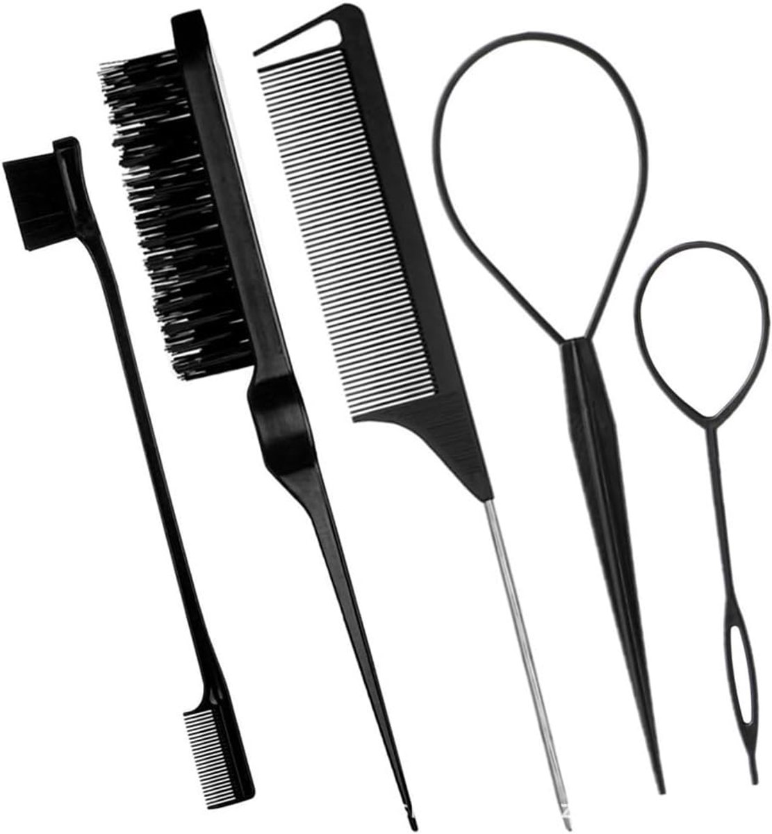 Ponytail braiding tool set 5-delig - zwart - elegant en eenvoudig te gebruiken - perfect voor mooie vlechten - SnelShoppen