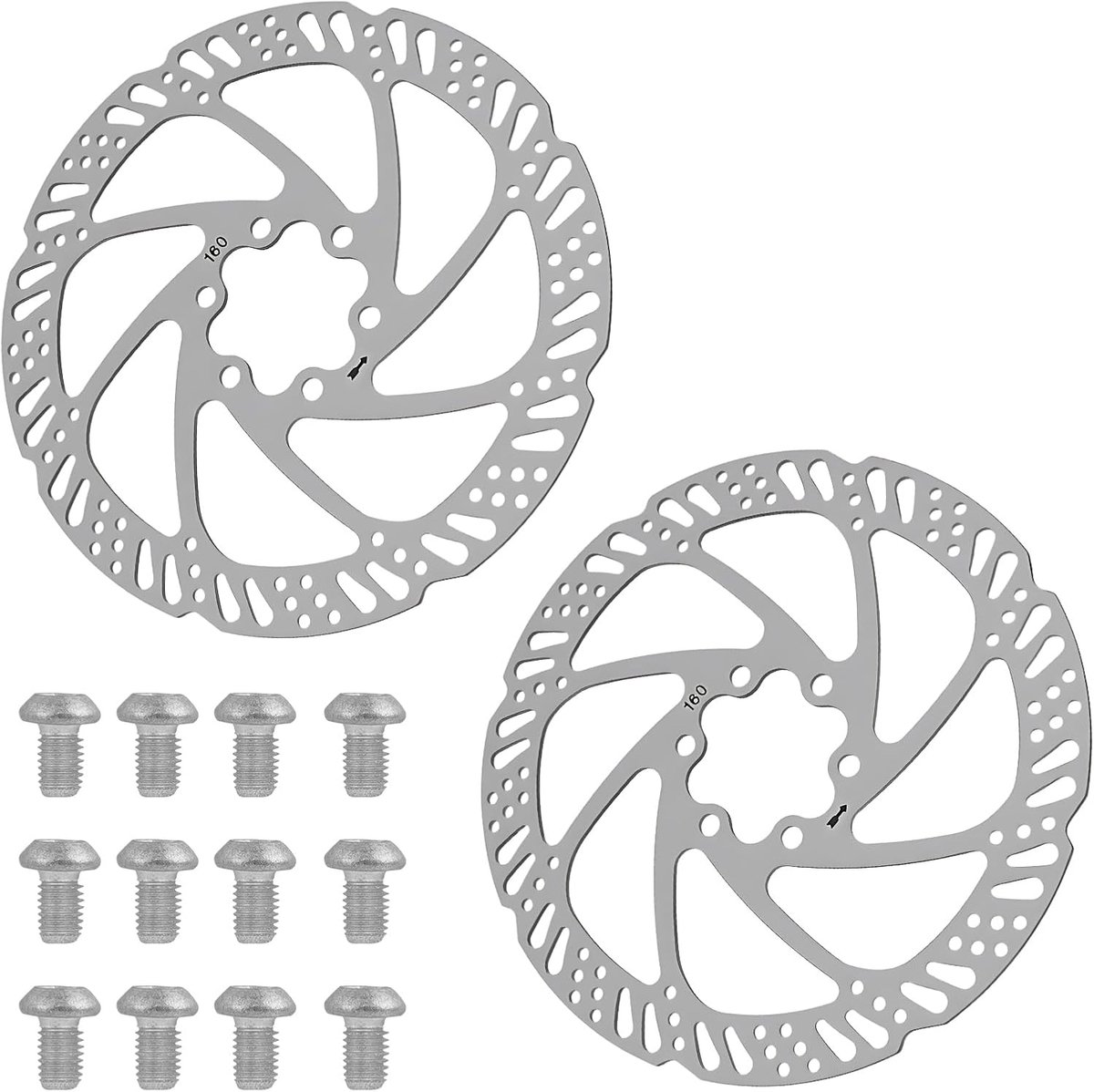 MTB remschijven 160 mm - roestvrij staal - universele compatibiliteit - betrouwbare remkracht - SnelShoppen
