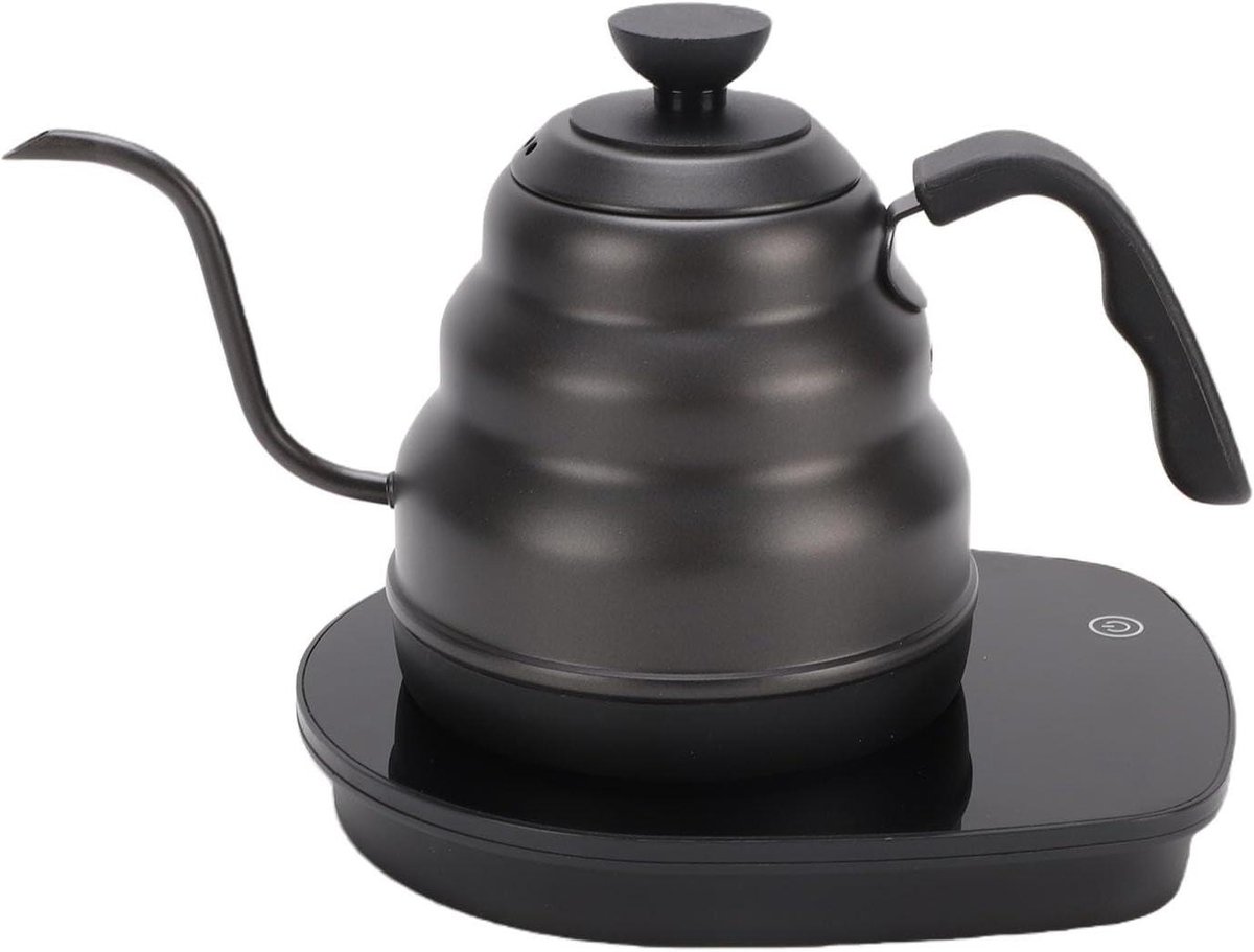 Elektrische Zwanenhalsketel - Overgietketel Koffieketel - Koffie Thee Zetten - Variabele Temperatuurregeling - 600 ml - Zwart