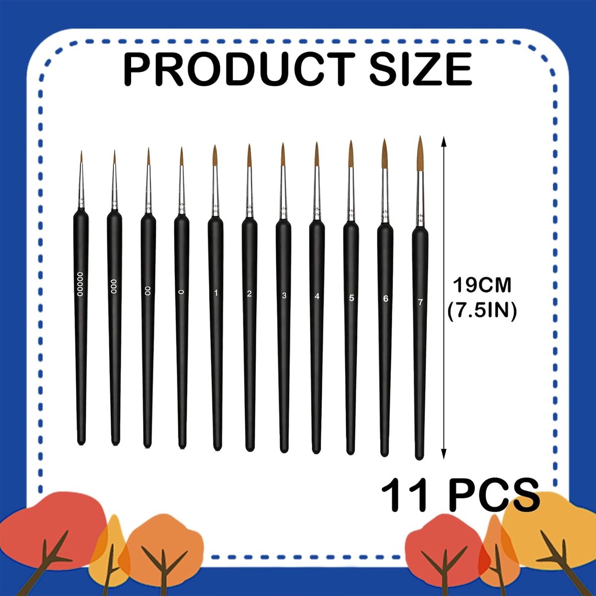 Precisiekwastenset 11-delig - geitenhaar - voor fijne details - ideaal voor schilderen en nagels - SnelShoppen