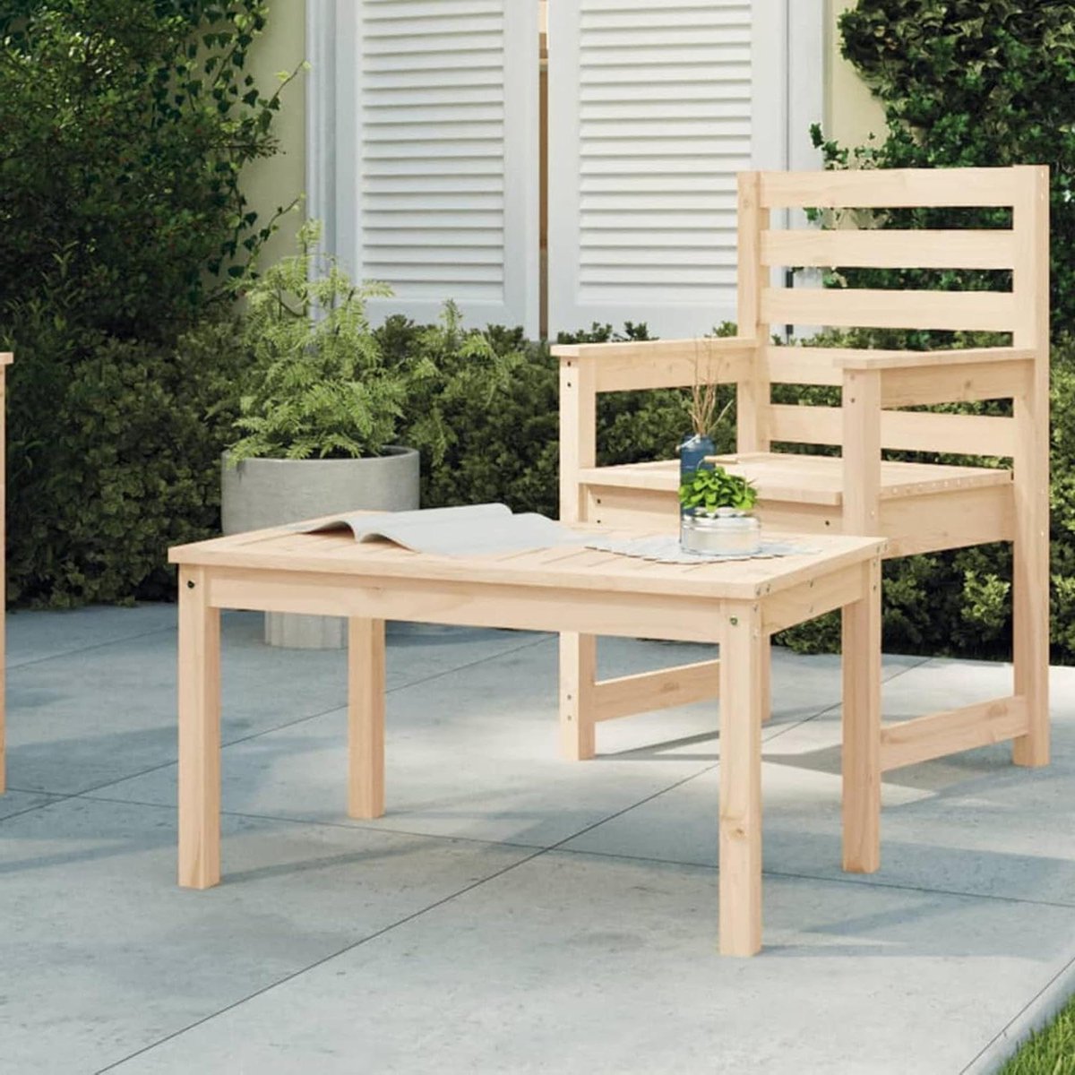 Houten Tuintafel - Salontafel Buiten - Buiten Eten - Massief Grenenhout - 82.5 x 50.5 x 45 cm - Naturel