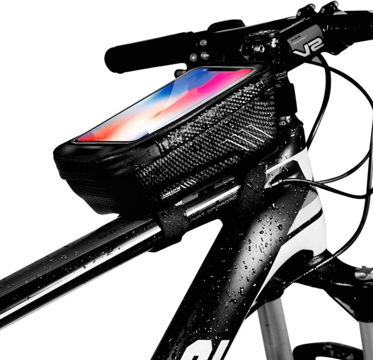 Fiets Telefoonhouder Tas - Fietstas Stuur - Opbergen Fietsspullen - Waterdicht EVA Materiaal - 1 Liter - Zwart