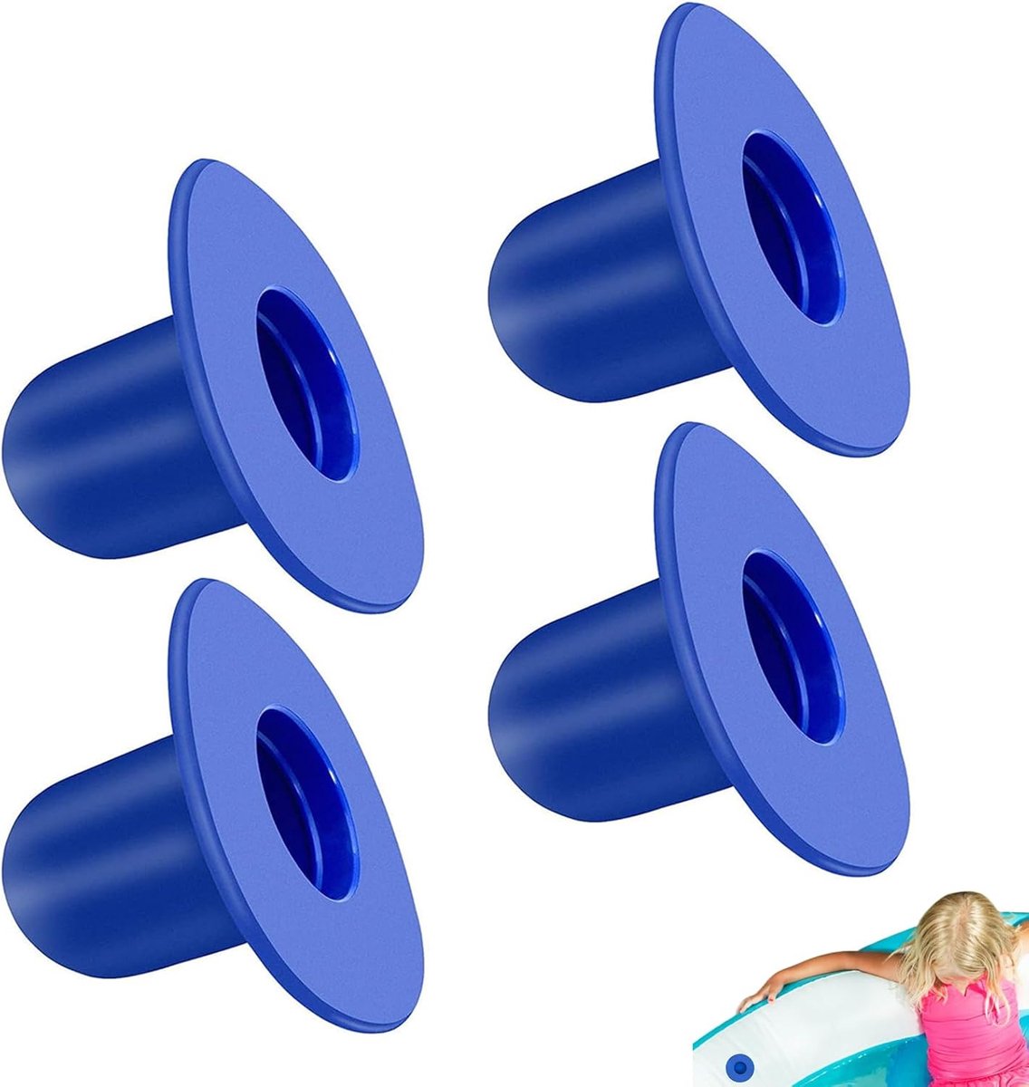 Pool Stopper 4 Pcs - Vervangingscaps Filterpomp - Blauw - Veilig afsluiten filteropeningen - SnelShoppen