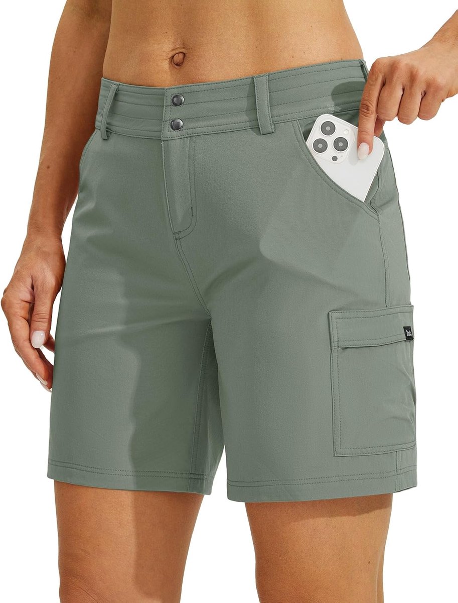 Dames golf wandelshorts 7 inch - sneldrogend - lichte stretch - ideaal voor outdoor - SnelShoppen