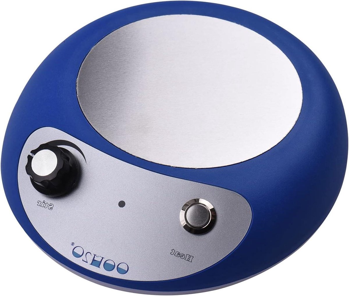 Magneetroerder met Verwarming - Verwarmende roerder - Vloeistoffen mengen - Geluidloos en trillingsvrij - 2000 ml - Zilver en blauw