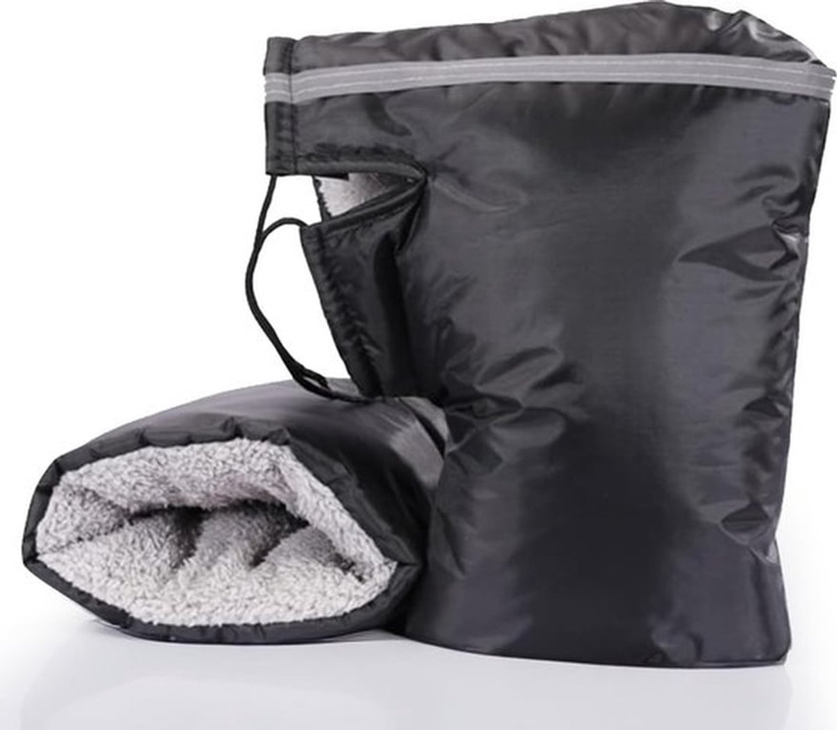 1paar - Extra Gewatteerde Fietswanten - Reflectiestrip - Handverwarmers - Handmoffen - Fiets handschoenen - Handwarmers voor Motorfietsen, Scooters - Zwart - Fietshandschoenen Winter - Stuurhandschoenen Winter