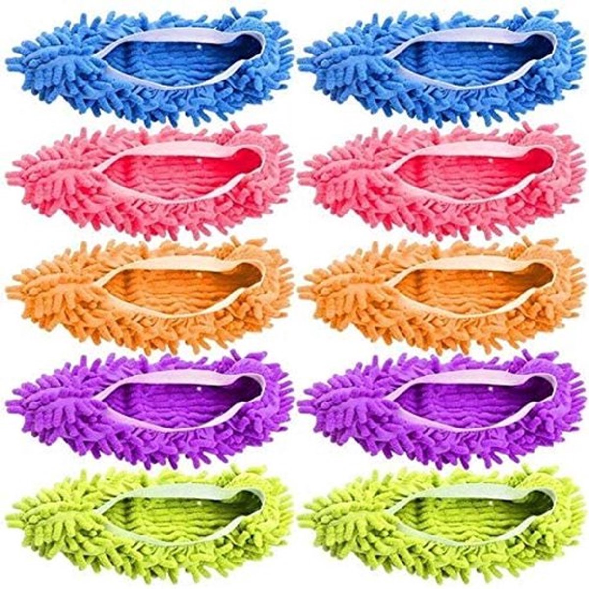 Mopslippers - 5 paar (10 stuks) - Microvezel - Huishoudelijke schoonmaak Mopslippers - Vloerreinigingsgereedschap Schoenovertrekken - Zacht, wasbaar, herbruikbaar - Vloerreinigingsgereedschap Schoenovertrekken