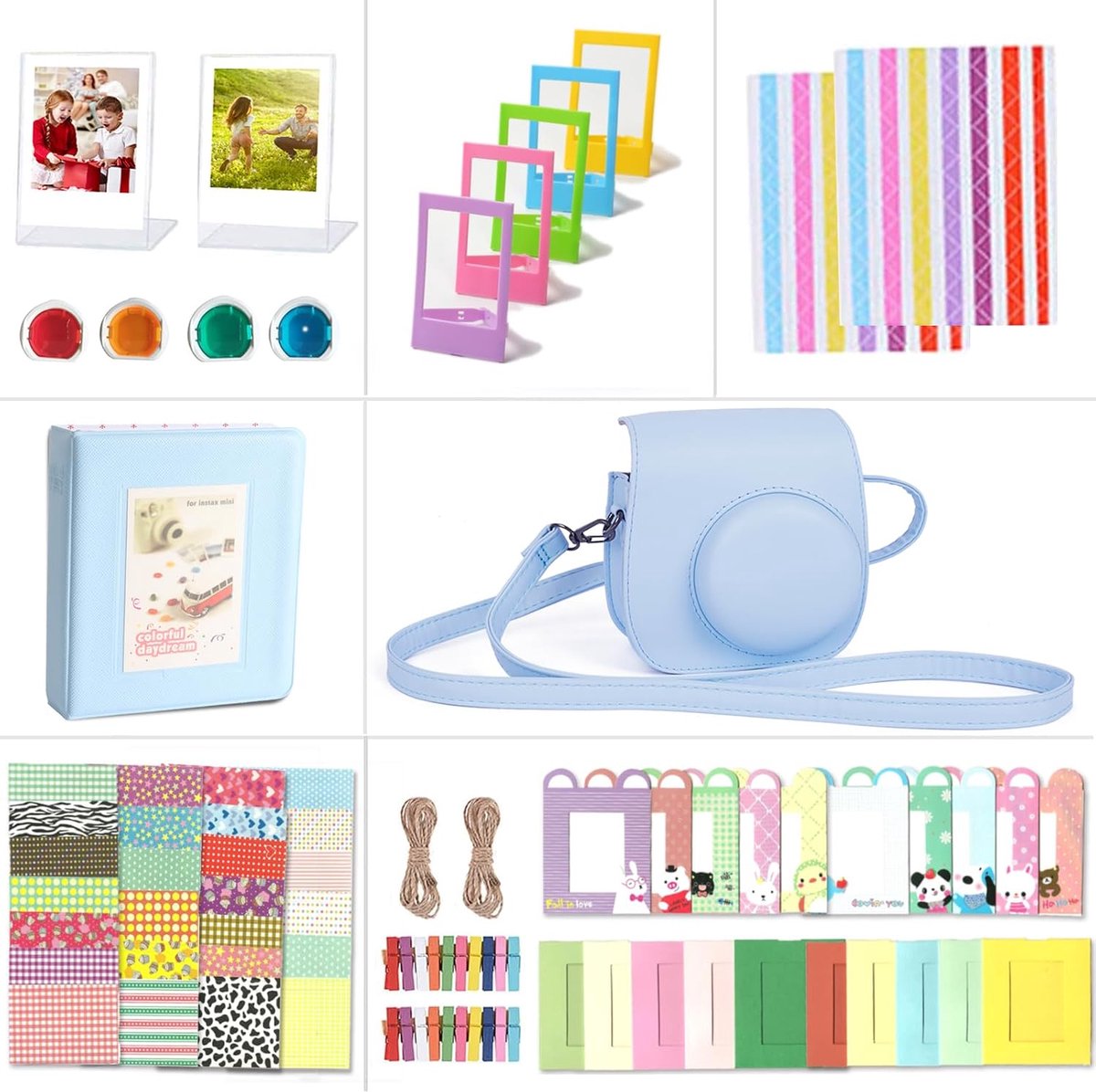 Camera accessoires voor Fujifilm Instax Mini 12 - pastelblauw - modern ontwerp - optimale bescherming en stijl - ShopVlot