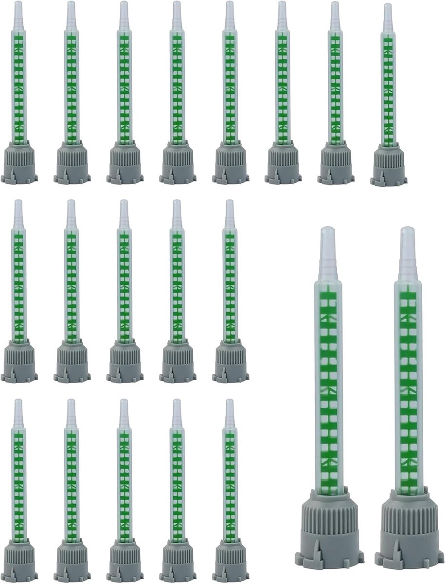 Mengnozzles voor 2K Lijm - 20 stuks - Plastic mengbuizen - Eenvoudig in gebruik - ShopVlot