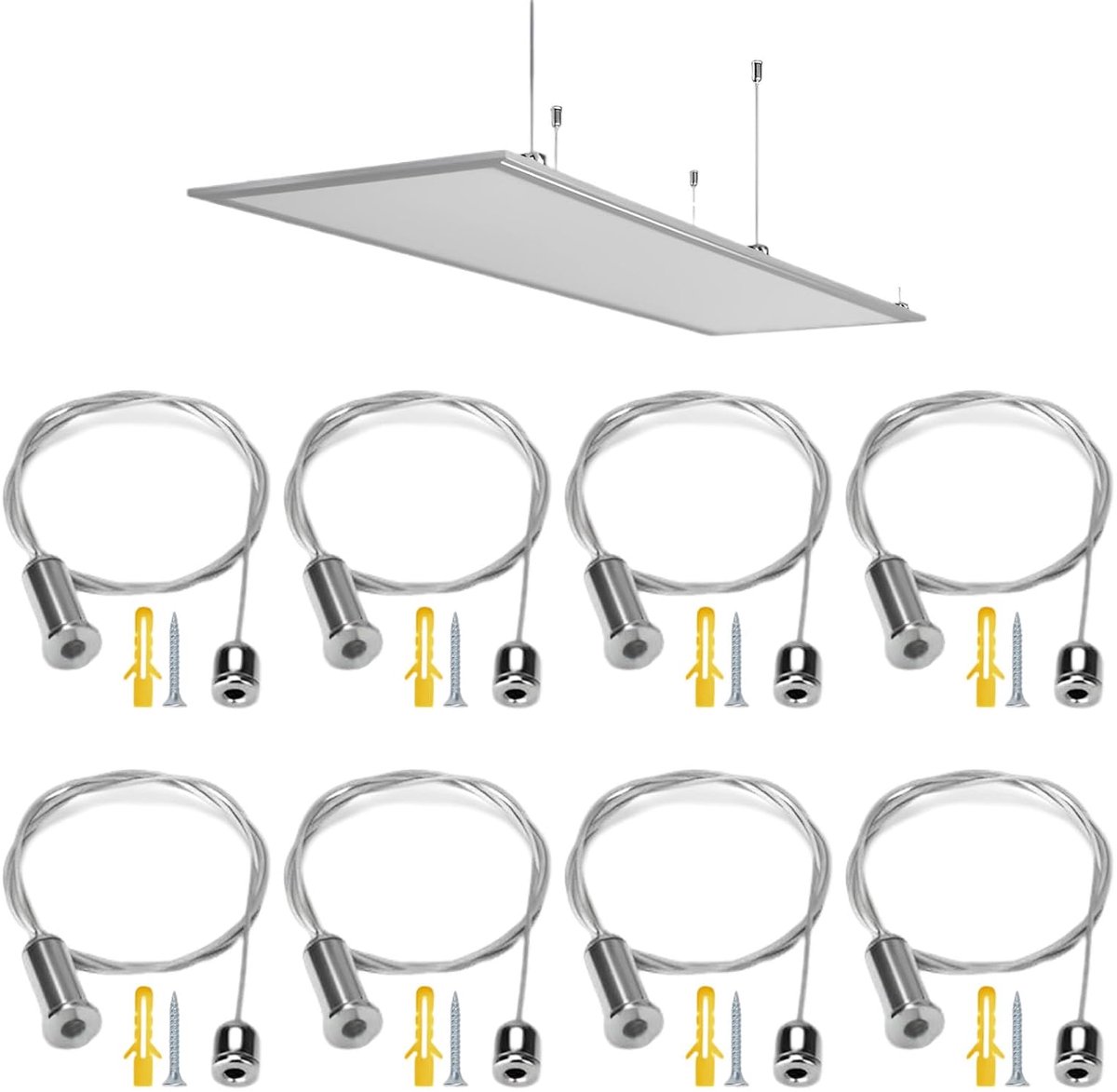 Suspension Cables Kit 1M - Stalen draad - Sterke belasting - Ideaal voor hanglampen - ShopVlot