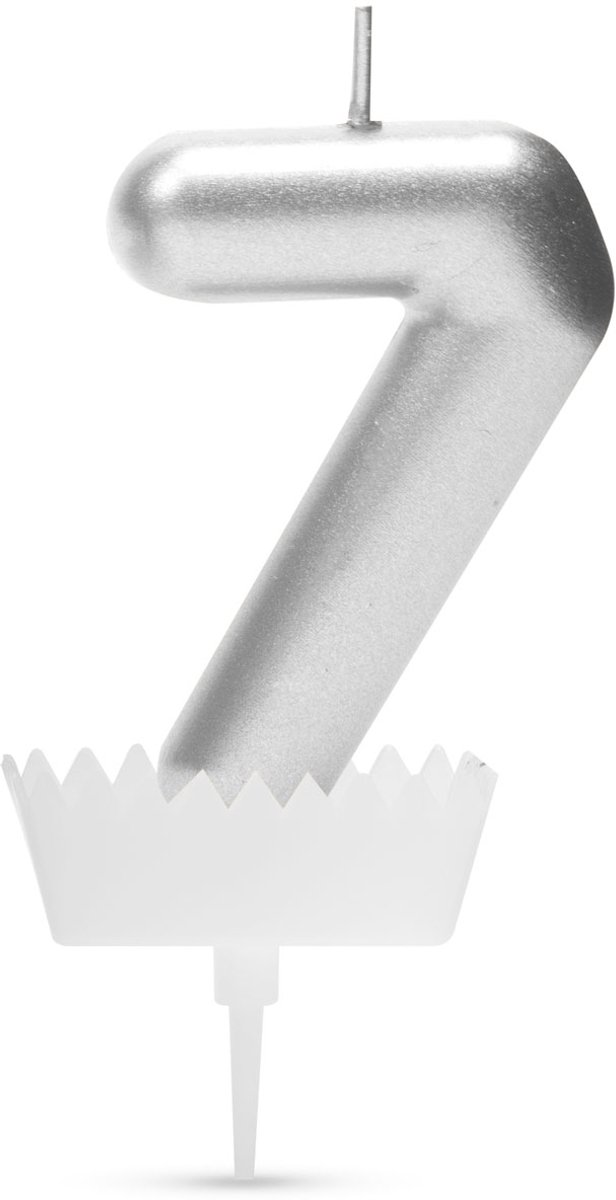 Verjaardagskaars cijfer 7 - 6×3 cm - taartkaars - decoratieve kaars voor feest & verjaardag [56183-7]