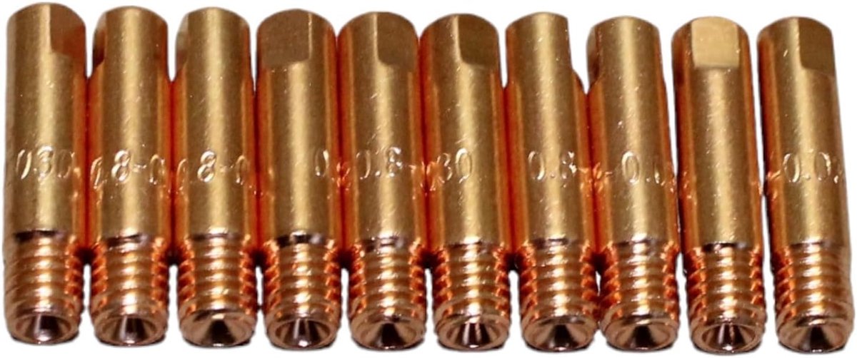 Flow nozzle contact tube lasnozzles 0.6mm-1.2mm - M6x25 - 10 stuks - Geschikt voor type 14/15 - ShopVlot