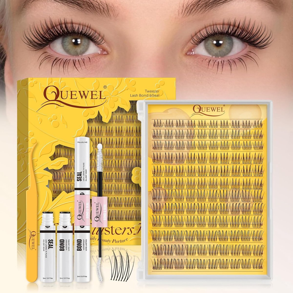 Wimperextensions set - delicate cluster wimpers - dunne band - voor een natuurlijke look - ShopVlot
