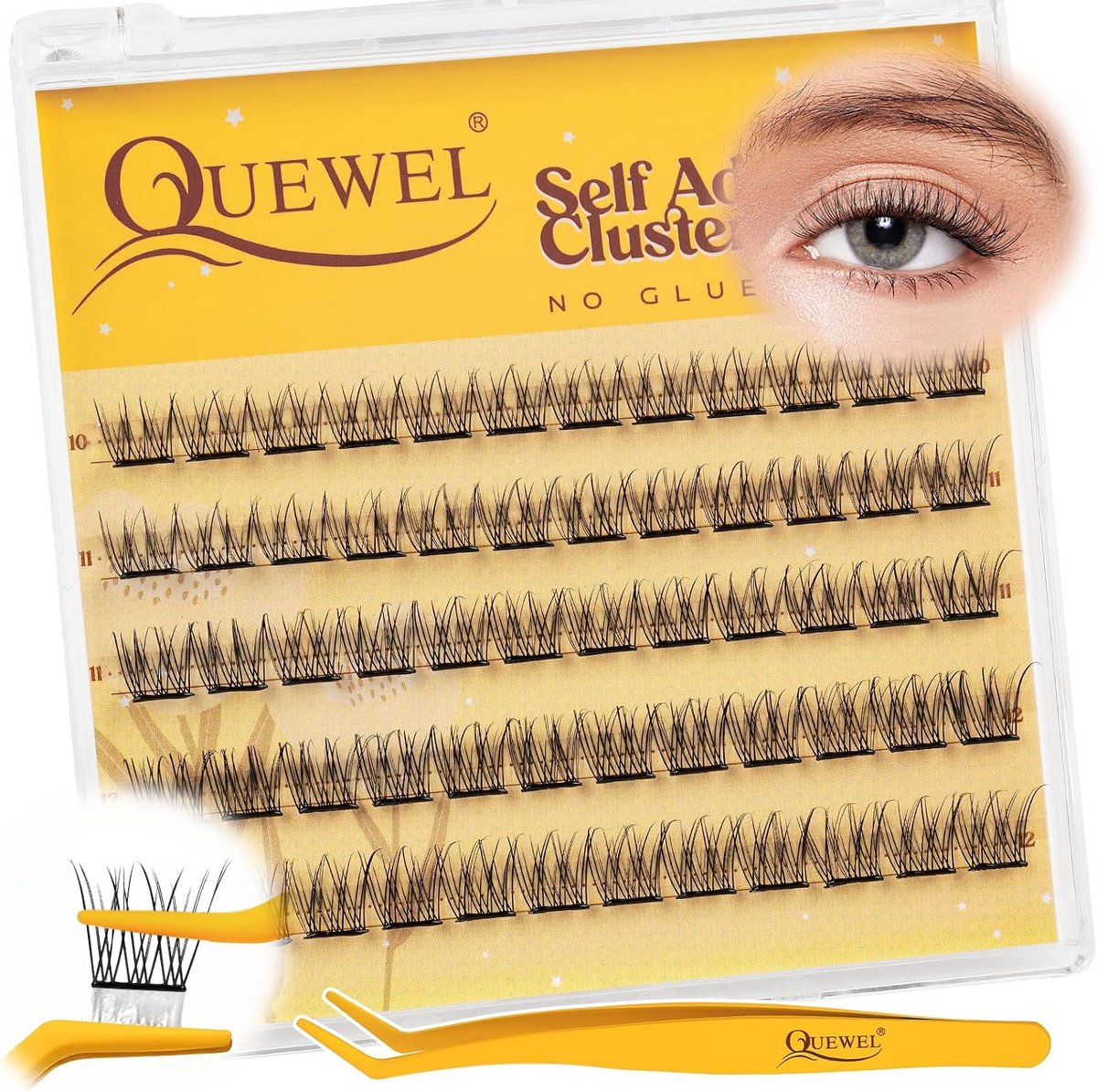 Wimperextensions set 60 herbruikbare - natuurlijke look - lijmvrij - eenvoudig in gebruik - ShopVlot