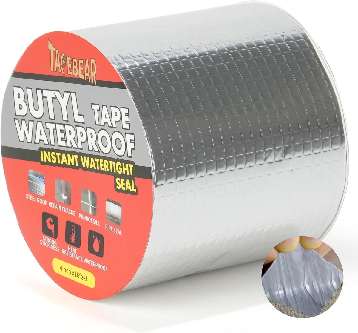 Butyl tape 100 mm x 5 m - zelfklevende aluminium tape - waterdicht - ideaal voor dakreparaties - ShopVlot